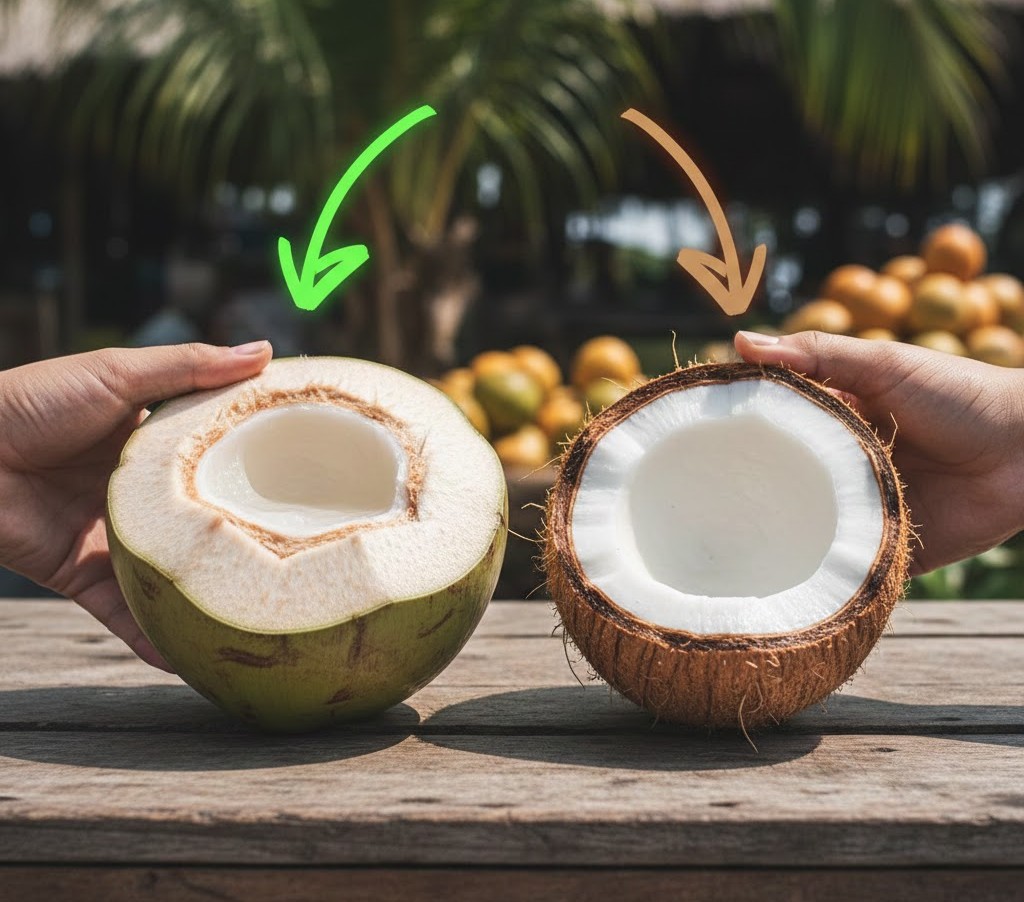 cara mengetahui kelapa muda atau tua