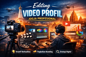 Layanan editing video profil Jogja profesional yang fokus pada video kreatif, storytelling, dan strategi digital marketing bisnis.