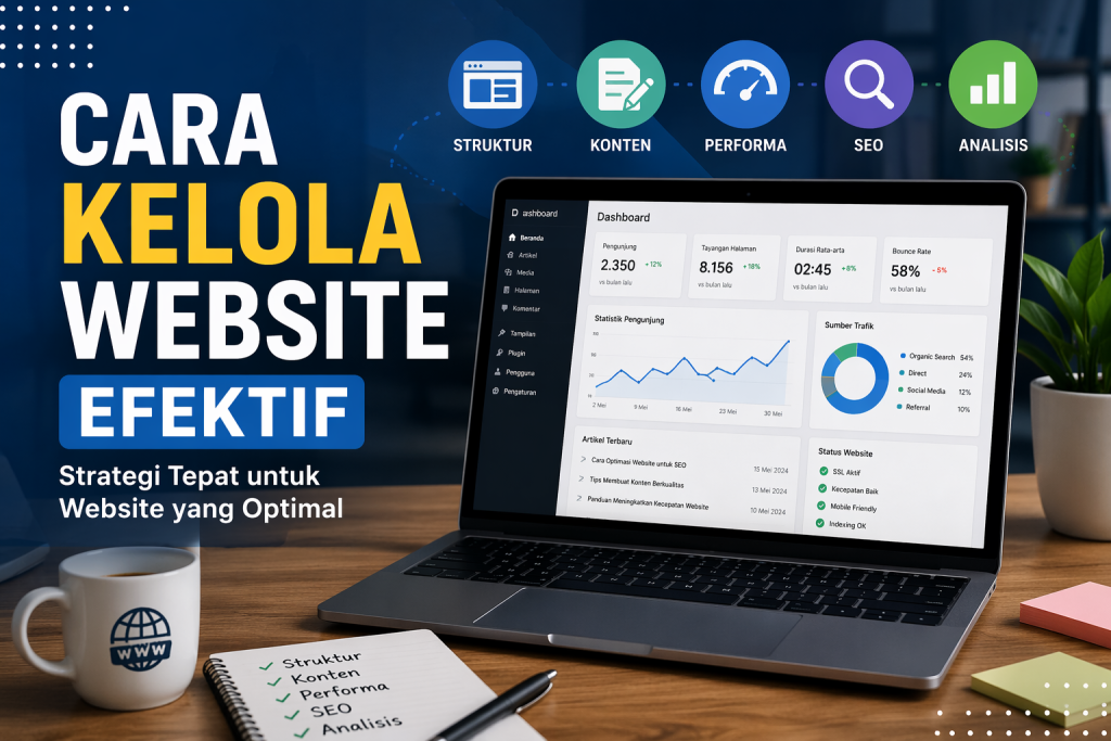 cara kelola website efektif