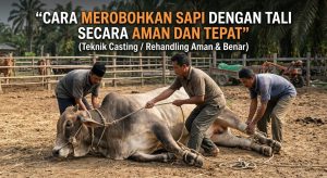 cara merobohakan sapi dengan tali